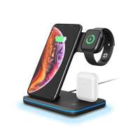 Portable Dock Charging Smartphone Wireless Charger Pad Led Light Stand