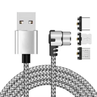 Led Magnetic Cable 3.0A Charging Data 3 in 1 Magnetic Cable Charger Magnetic USB Cable