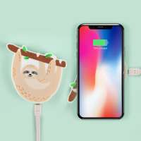 Sloth animal cartoon style summer custom product corporate gift 2A 3.1A fast charging universal mobile phone qi wireless charger