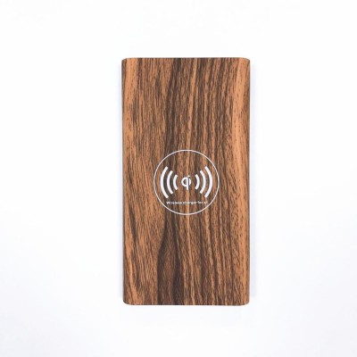 2020 trending Universal QI wireless charger 4000 mAh to 10000 mAh portable wood softouch power bank